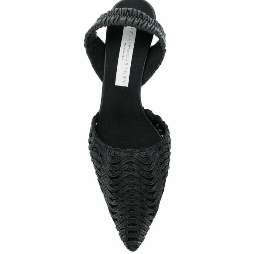 Stella McCartney Black Woven Slingback Wedges NWBX - Picture 3 of 13
